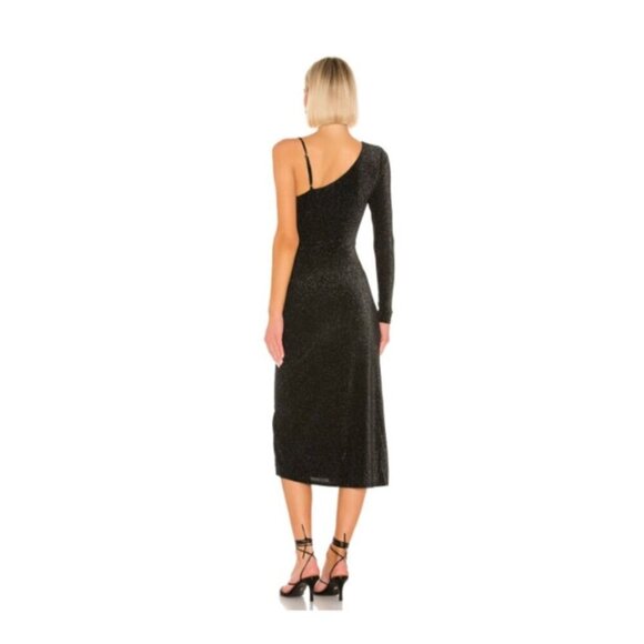 REVOLVE Song of Style NWT Wilbur Midi Dress in Black Metallic Size Medium - Picture 13 of 13